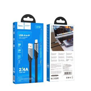 Кабель Hoco U119 Machine charging data cable IP - Black купить оптом купить оптом