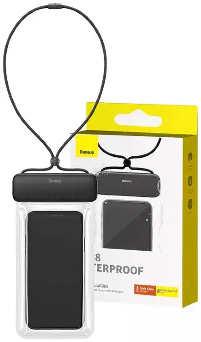 Водонепроницаемый чехол Baseus AquaGlide Waterproof Phone Pouch With Slide Lock - Cluster Black (P60263700113-00) купить оптом купить оптом