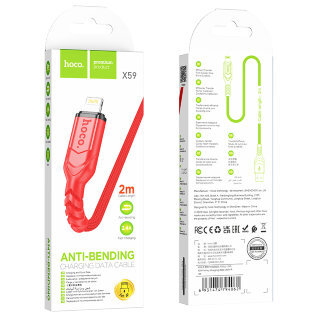 Кабель Hoco X59 victory charging data cable iphone (L=2M) - Red купить оптом купить оптом