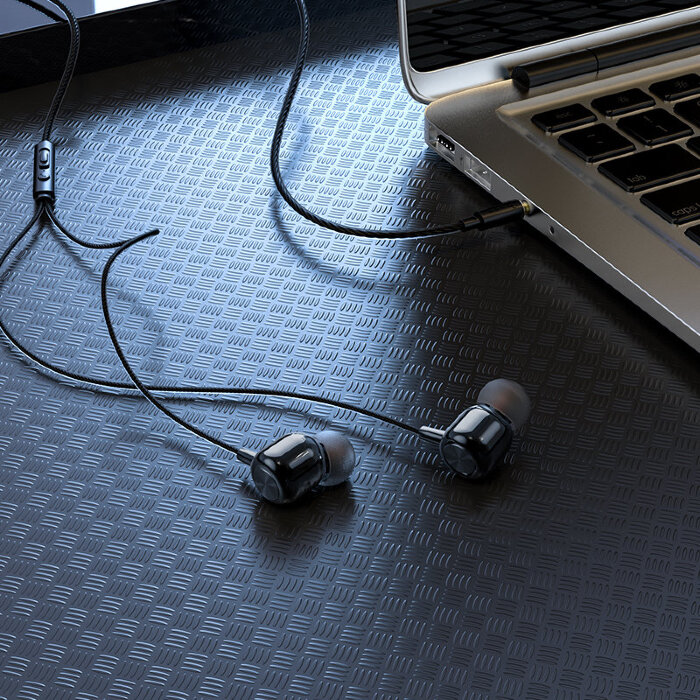 Наушники hoco M87 String wired earphones with with microphone - Black
