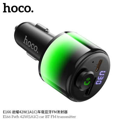 FM-трансмиттер HOCO E166 Path 42W(1A1C) car BT FM transmitter - Black