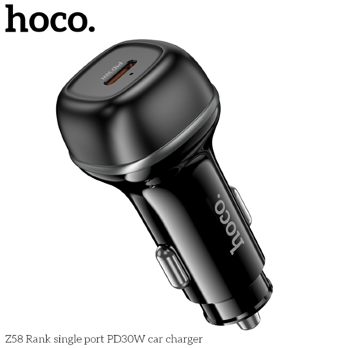 Автомобильная Зарядка HOCO Z58 Rank single port PD30W car charger Black