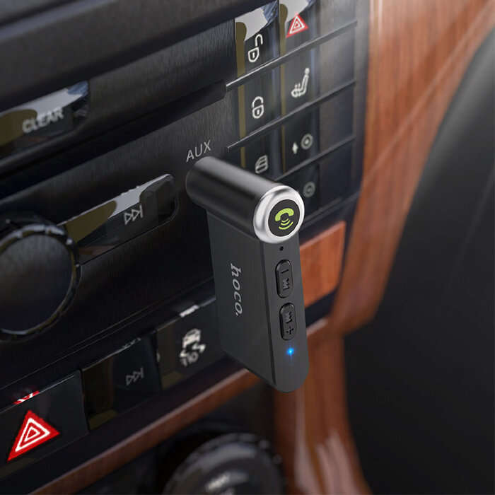 Автомобильный Bluetooth-приемник hoco E58 Magic music car AUX BT receiver - Black купить оптом купить оптом