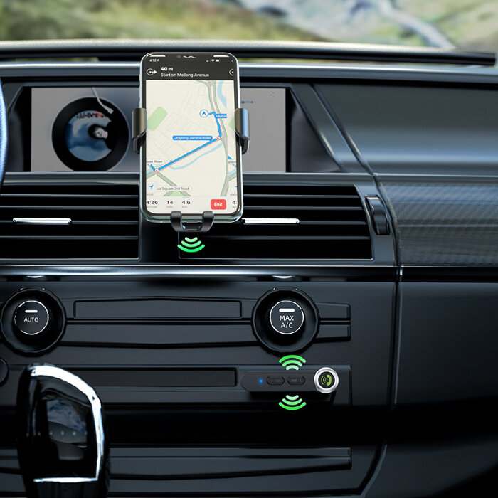 Автомобильный Bluetooth-приемник hoco E58 Magic music car AUX BT receiver - Black купить оптом купить оптом