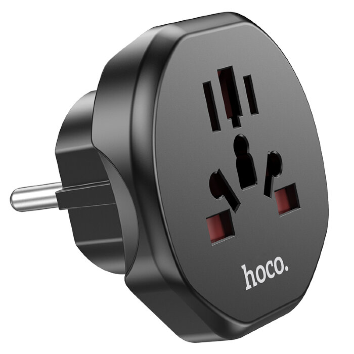 Зарядный конвертер Hoco AC6 Unimpeded universal conversion plug (EU) - Black купить оптом купить оптом