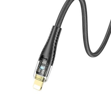 Кабель Hoco U121 Gold standard Transparent discovery edition PD charging data cable IP - Черный купить оптом купить оптом