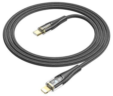 Кабель Hoco U121 Gold standard Transparent discovery edition PD charging data cable IP - Черный купить оптом купить оптом