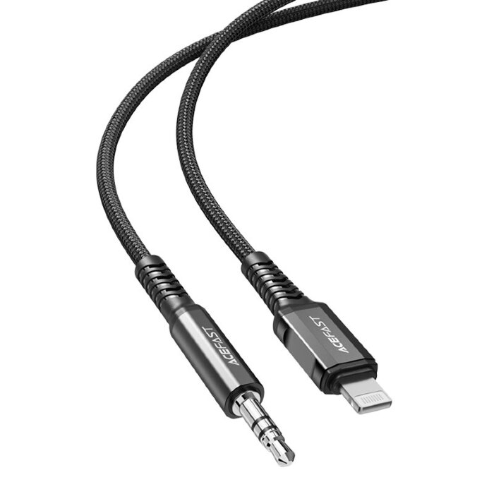 Аудиопереходник Acefast C1-06 Lightning to 3.5mm aluminum alloy audio cable - Black купить оптом купить оптом