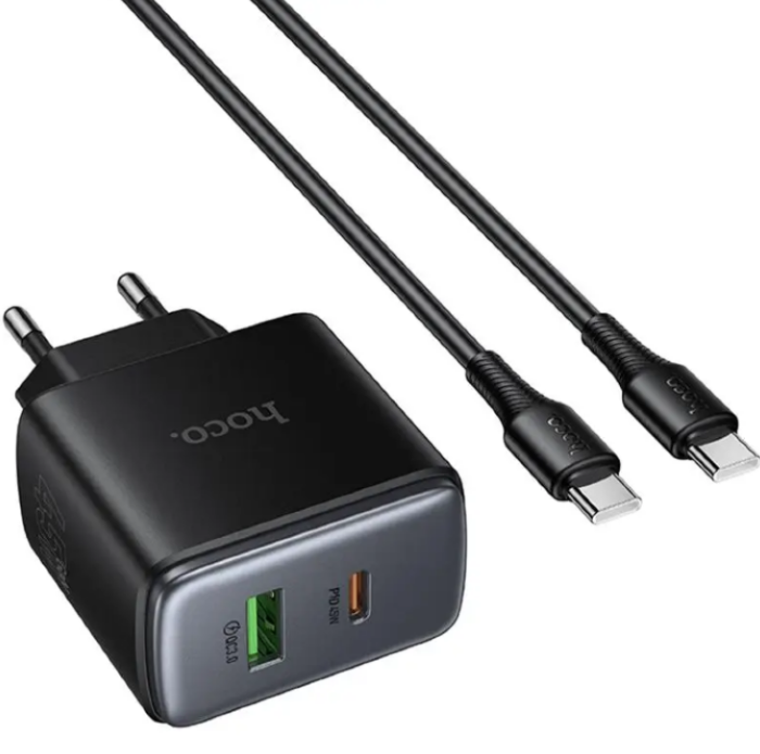 Сетевое зарядное устройство HOCO C158A Upgrade PD45W(1C1A) charger set(Type-c to Type-c) Black купить оптом купить оптом