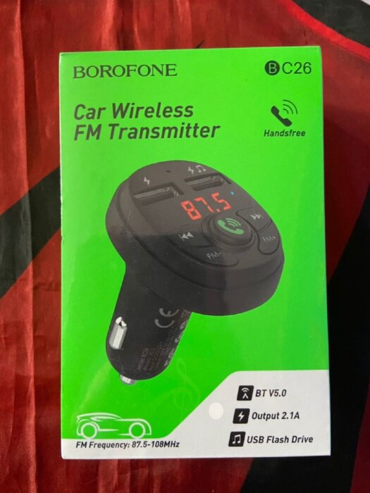 Автомобильное ЗУ FM-трансмиттер BOROFONE BC26 Music joy Car wireless FM transmitter - Black купить оптом купить оптом
