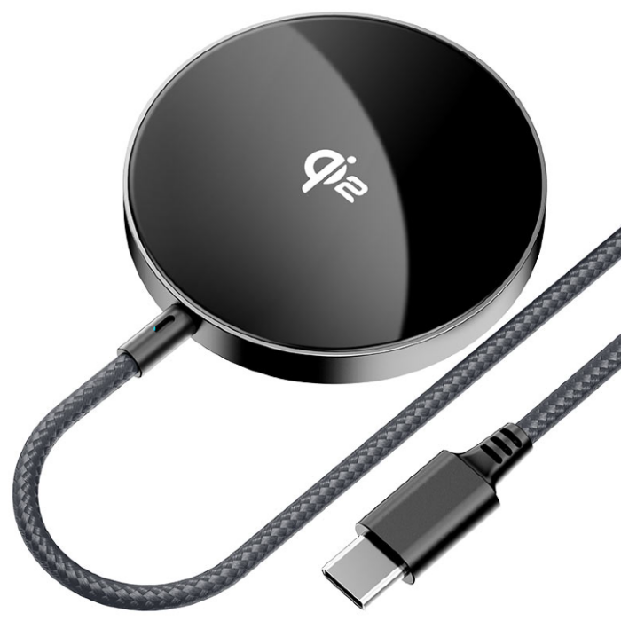 Беспроводная Зарядка ACEFAST E24 QI2 desktop magnetic wireless charger with cable, Metal gray купить оптом купить оптом