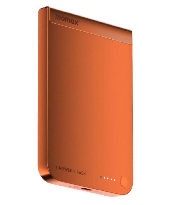 Внешний аккумулятор MOMAX 1-Power S.Pass (5000mAh) Magnetic wireless Battery Pack(IP161Q2CNM) Orange купить оптом купить оптом