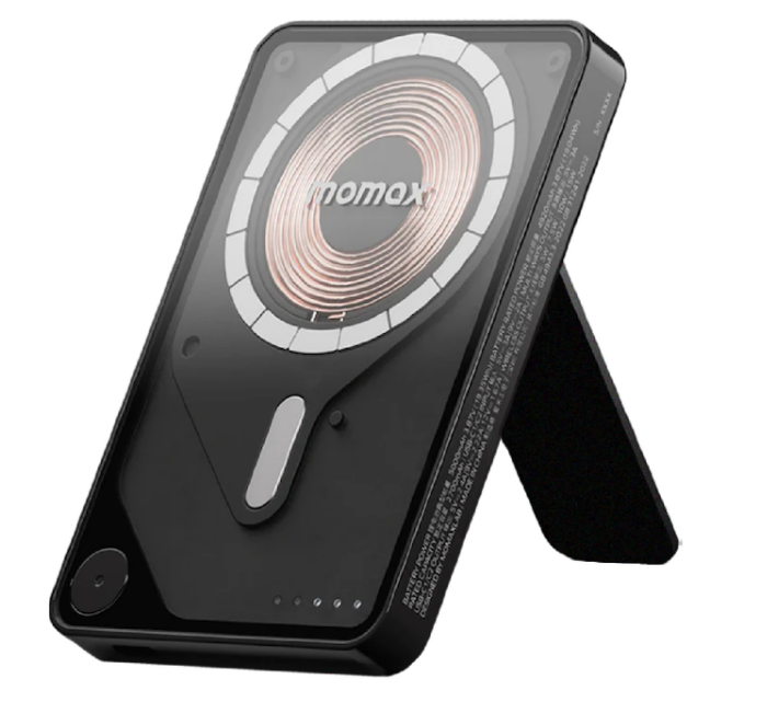 Внешний аккумулятор MOMAX IP131HKD 1-Power X Pro Magnetic Wireless Battery Pack 5000mAh with Stand and Built-in USB-C Cable - Black купить оптом купить оптом