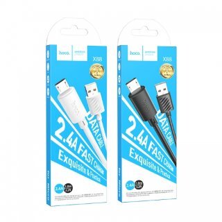 Кабель HOCO X88 gratified charging data cable for type-c (packaged) - Black купить оптом купить оптом