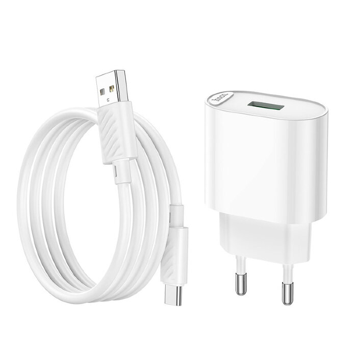 Зарядка Hoco C109A Fighter single port QC3.0 charger set(Type-C)(EU) - White купить оптом купить оптом