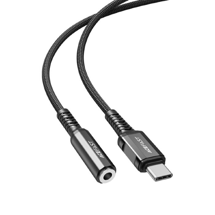 Аудиопереходник Acefast C1-07 Type-С to 3.5mm aluminum alloy headphones adapter cable - Black купить оптом купить оптом