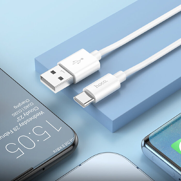 Кабель Hoco X87 Magic silicone charging data cable for Type-C - White