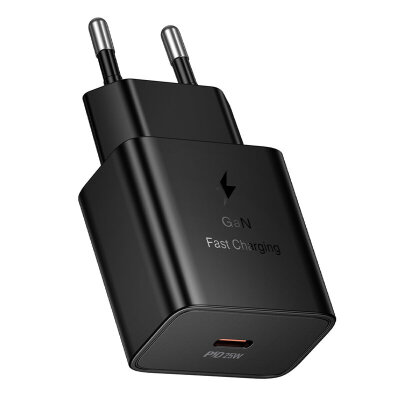 Сетевое зарядное устройство HOCO N76 Star single port PD25W charger set(C to C)(EU) - Black