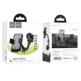 Автодержатель Hoco H27 Rock push-type car holder (center console) - Серо-черный купить оптом купить оптом