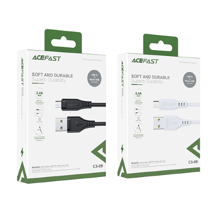 Кабель Acefast C3-09 Micro TPE charging data cable - Black купить оптом купить оптом