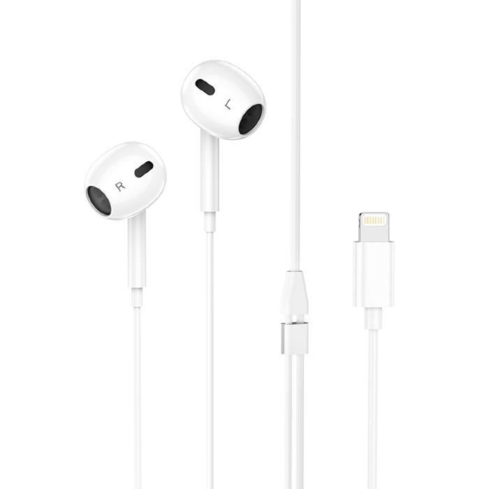 Наушники hoco Earphone M1 Max crystal Lightning - White купить оптом купить оптом