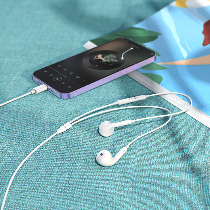 Наушники hoco Earphone M1 Max crystal Lightning - White купить оптом купить оптом