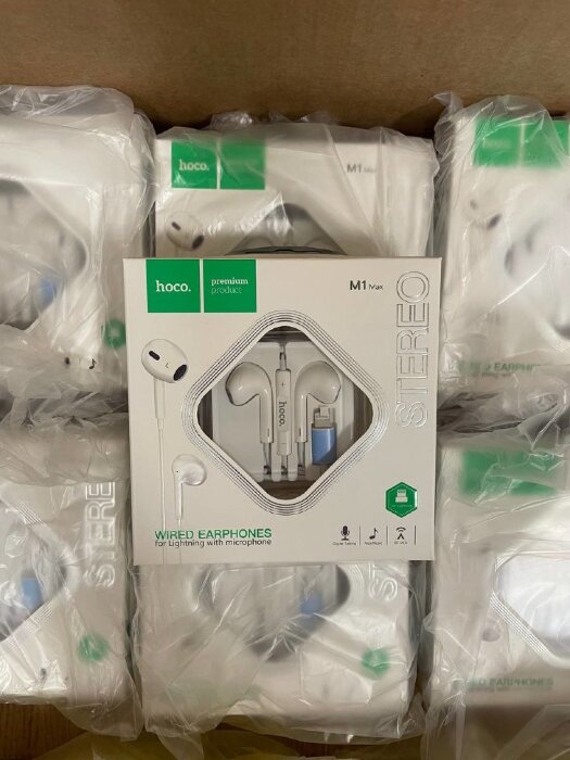 Наушники hoco Earphone M1 Max crystal Lightning - White купить оптом купить оптом