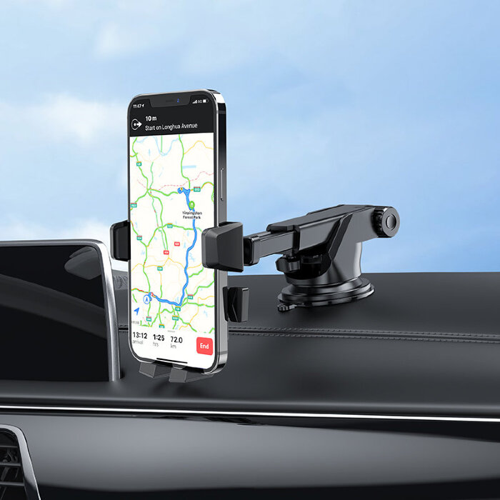 Автомобильный держатель hoco CA83 David one-button center console car holder - Black купить оптом купить оптом