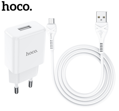 Сетевое зарядное устройство HOCO N9 HOCO N9 Especial singl port charger set (Micro) White