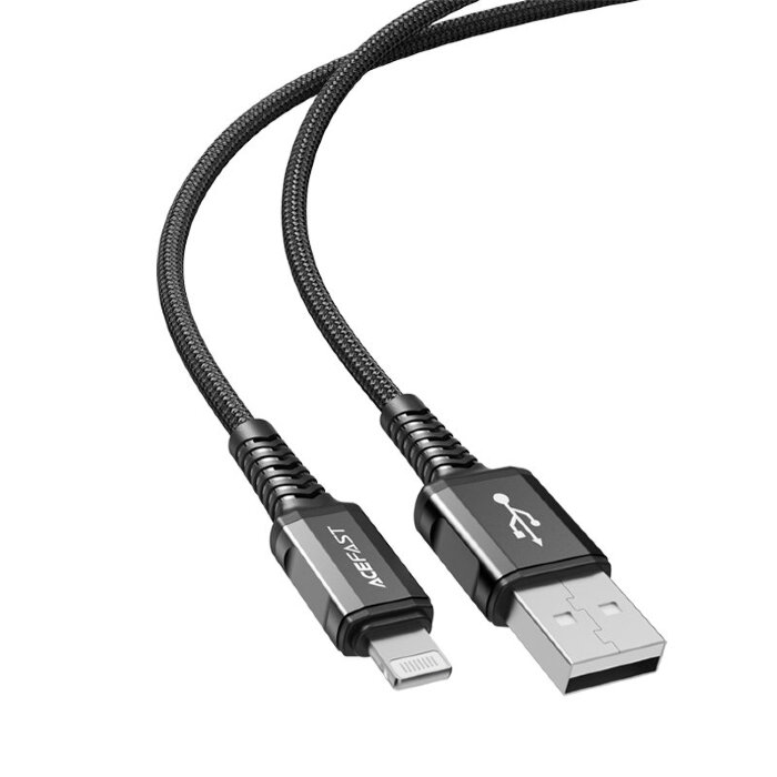 Кабель Acefast C1-02 Lightning aluminum alloy charging data cable - Black купить оптом купить оптом