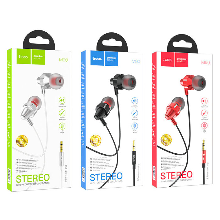 Наушники hoco M90 Delight wire-controlled earphones with microphone - Black купить оптом купить оптом