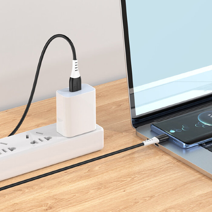 Кабель Hoco X82 Type-C silicone charging data cable - Black купить оптом купить оптом