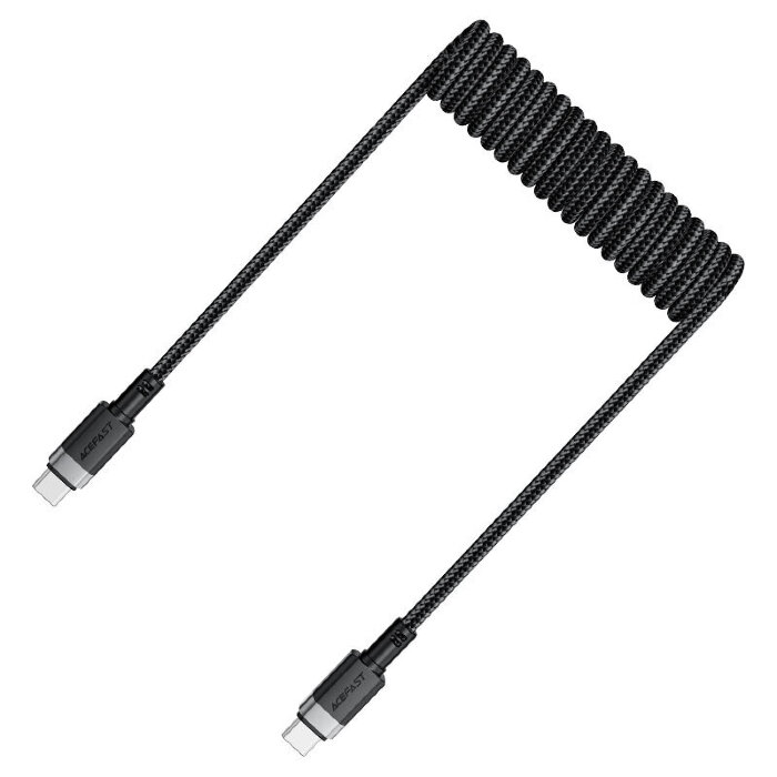 Кабель ACEFAST C14-03 USB-C to USB-C spring charging data cable - Black купить оптом купить оптом
