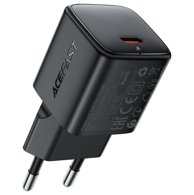 Зарядное устройство ACEFAST A118 PD30W mini GaN USB-C fast charger set(P16) - Black купить оптом купить оптом